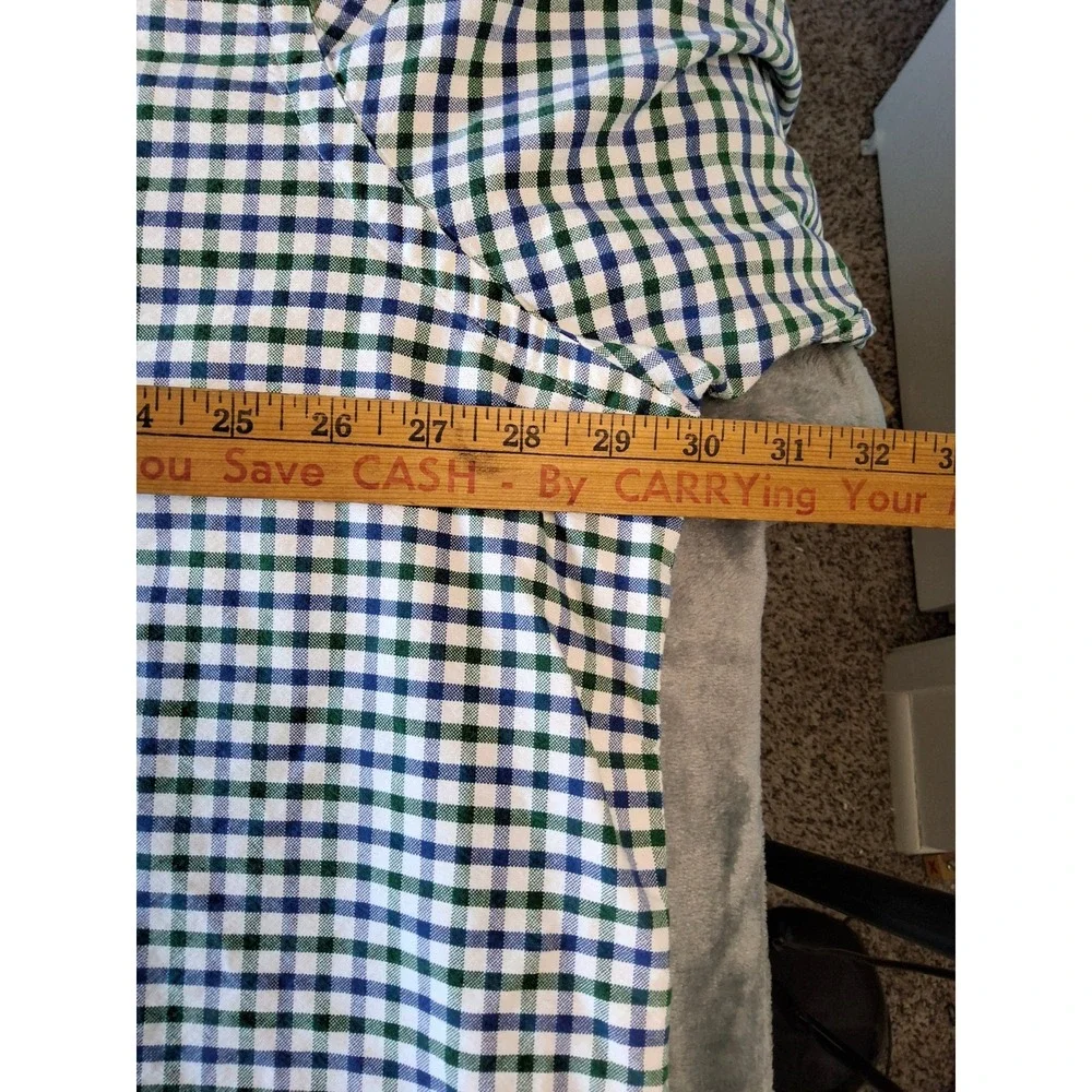 Polo Ralph Lauren Mens 3XB Big & Tall Gingham‎ Button Down Shirt Green Navy Blue